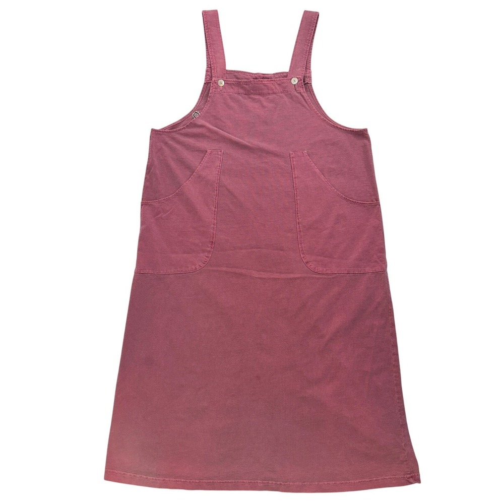 Focus USA Pink Cotton Pinafore Jumper Dress Button Front One Size Made in USA